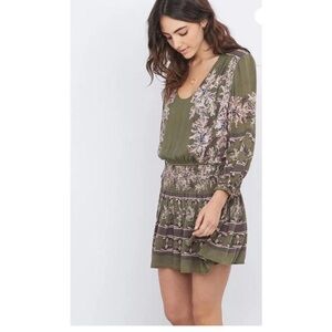 Free People Olive Floral Mini Dress
